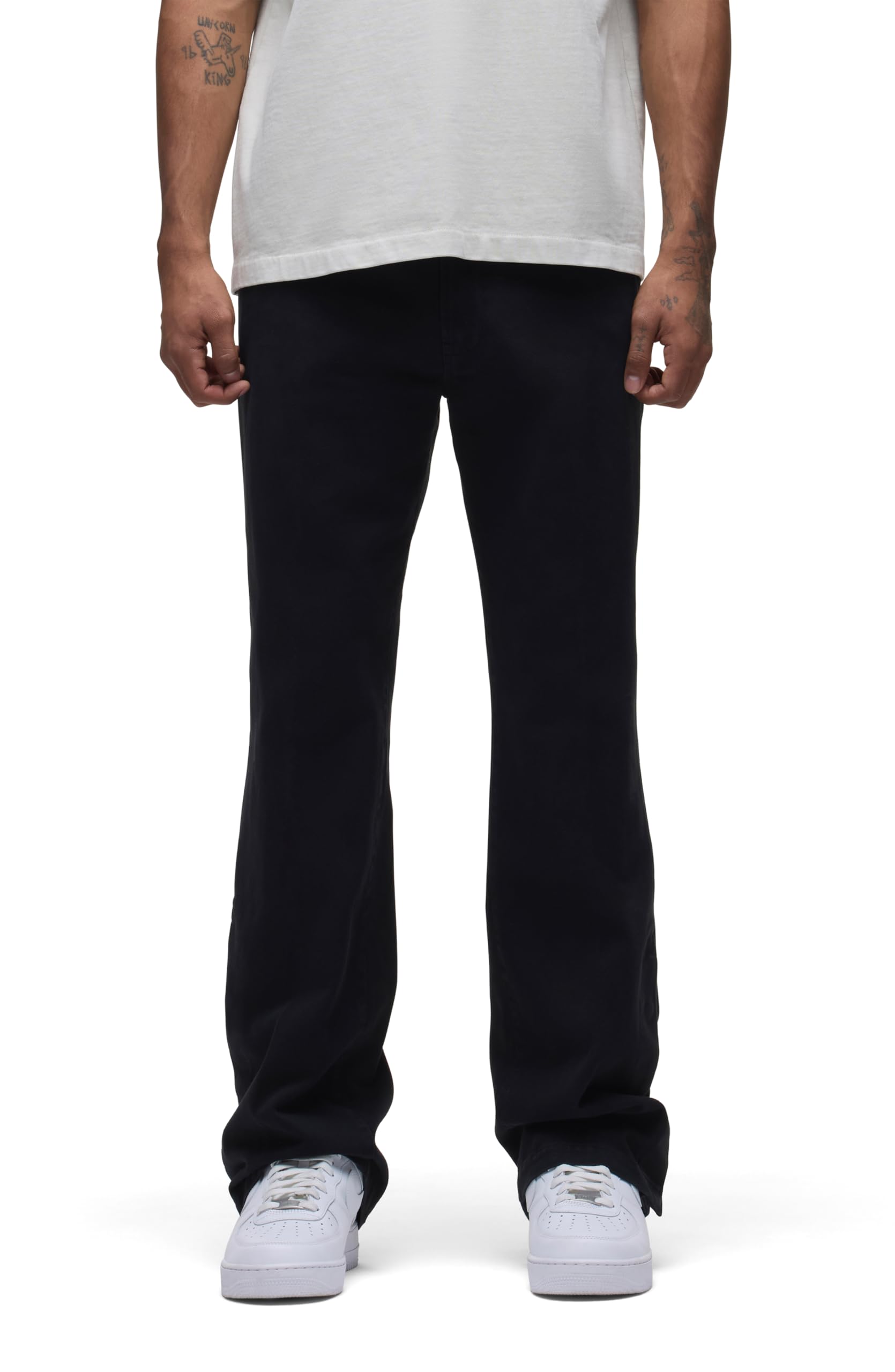 HUDSON Men’s Walker Flare Leg Trouser Pant, Black Shade