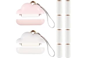 NOKIILS Mini Lint Roller Travel Size, Reusable Lint Roller for Travel, Pet Hair Remover Portable Lint Roller for Clothes with 300 Sheets Refillable (Pink&White)