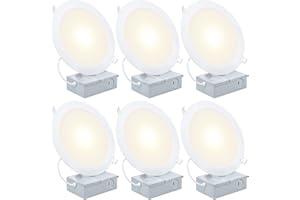 7 Inch Ultra-Thin LED Recessed Ceiling Light with Junction Box, 4500K Neutral White 18W LED Panel Light Can Light Downlight 1