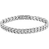 Stainless Steel Cuban Link Chain Bracelet for Men Women, 6mm/8mm/10mm/12mm/14mm Width, 7"-9"Length, Wrist Bracelets Fashion Jewelry(with Box)