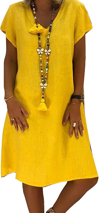 amazon plus size yellow dresses
