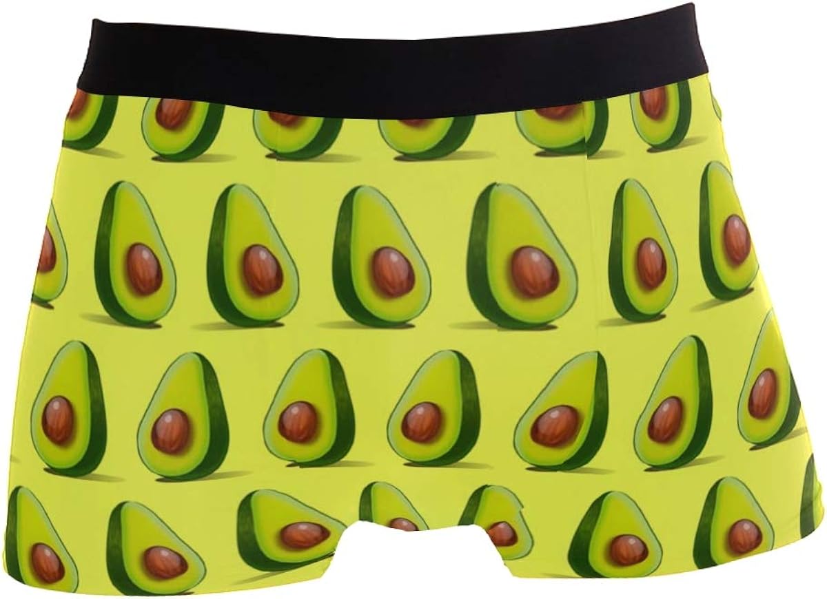 ICESALT Men's I Love Avocado Boxer Brief Patterned Breathable