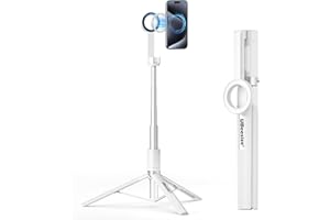 UBeesize Magnetic Tripod for iPhone with Remote, 64’’ Extendable Phone Stand for Video Recording/Vlogging, N52 Strong Holder 