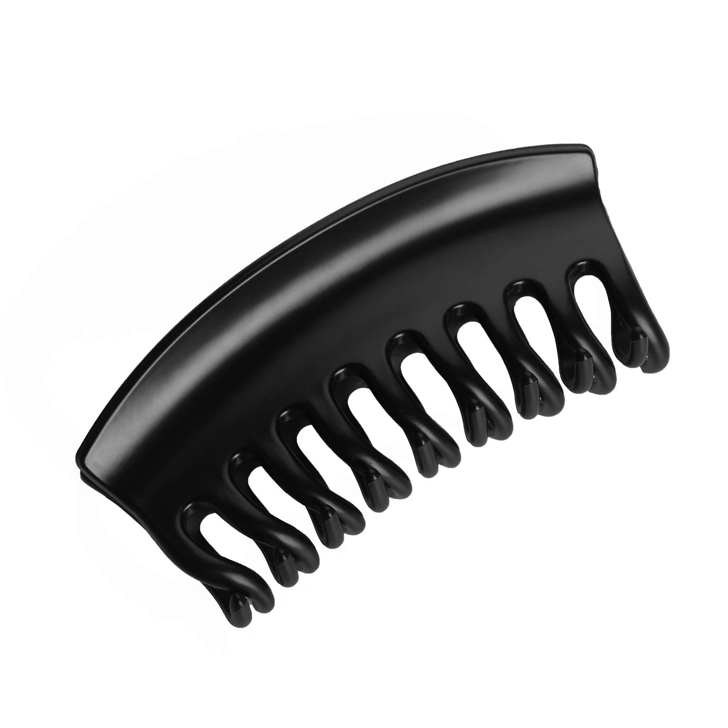 DEEKA 6 Inches Extra Large Size Hair Claw Clips Thick Long Hair Clips Resin Plastic Tortoise Shell Hairpins Fashion Stylish Hair Grips Hair Barrettes for Women (Black)