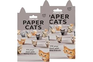 DIY Paper Cats Origami Kit, 50 Cute Origami Papercraft Kit, Fun 3D Paper Dog & Cat & Models, Cute Desk & Home Decor (two sets
