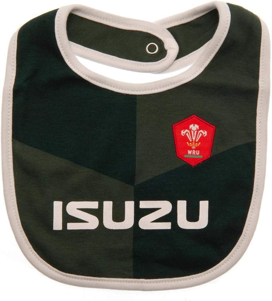 WRU Wales Rugby Baby 2 Pack Bibs, Red/Black - Image 3