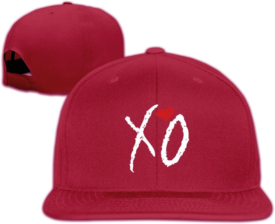 CoCe Adult The Weekend Band XO Logo Kiss Land Poster Fitted Hats 100%Cotton Single Twill One Size Red