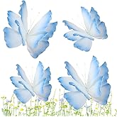 UNWAAT Set of 4 Large Butterfly Party Decorations 3D PE Butterfly Decoration Huge Butterfly for Birthday Party Baby Shower Wedding Showcase Decoration