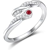 RIVIKO Infinity Symbol Birthstone Open Ring for Women Adjustable 925 Sterling Silver Rings Comfort Fit Size 6-9 Women Birthday Anniversary Valentine's Christmas Jewelry Gift for Wife Mother Girlfriend Her