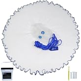 Drasry Saltwater Fishing Cast Net for Bait 3/8 1/4 or 1/2 with Heavy Sinkers Fish Trap Throw Net. Size 3ft/4ft/5ft/6ft/7ft/8ft/9ft/10ft Radius Freshwater Nets