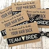Set of 5 To Have & To Hold Your Hair Back Favors | Team Bride | Bachelorette Hair Tie Favors (Black)