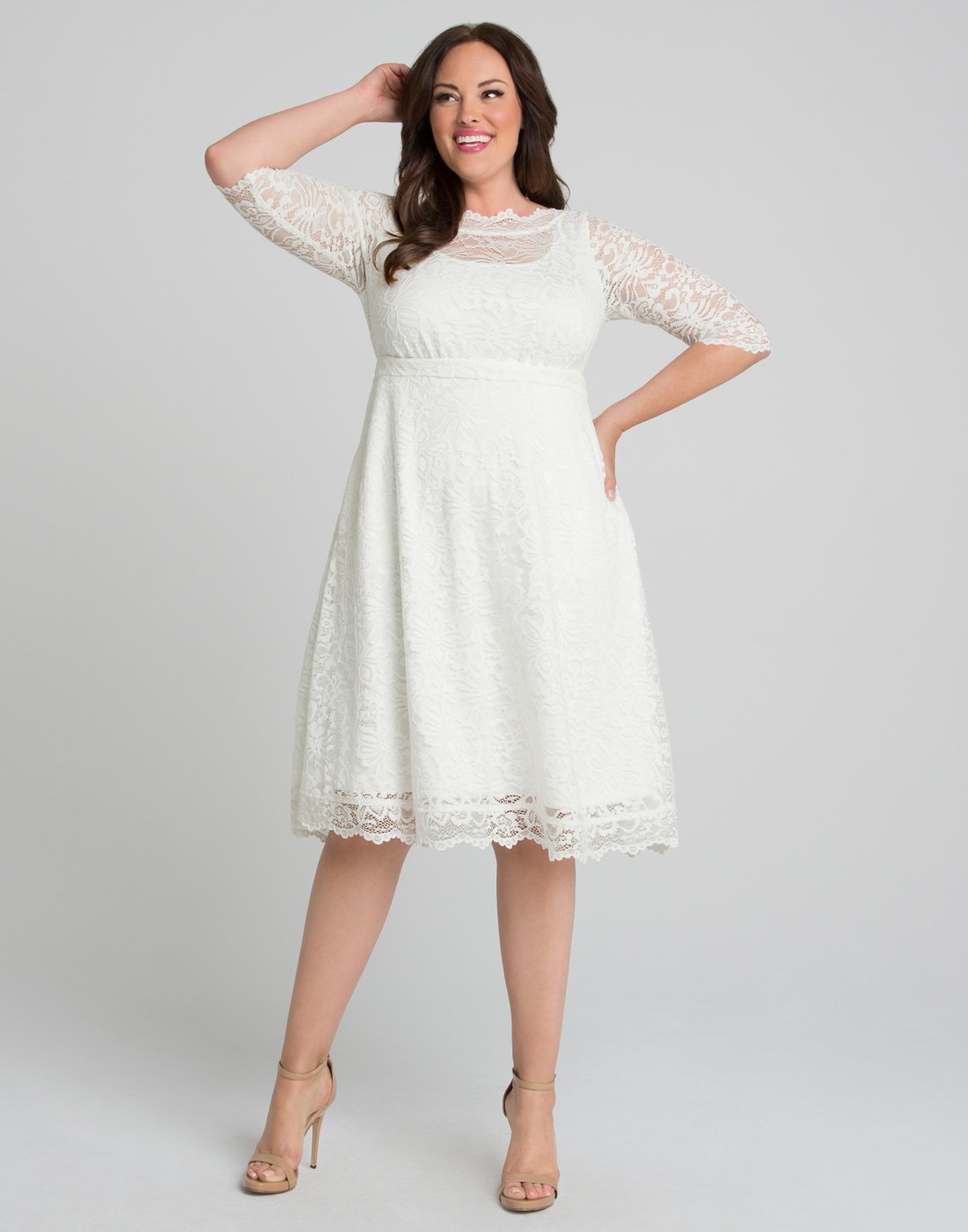 Kiyonna Women's Plus Size Pretty in Lace Wedding Dress