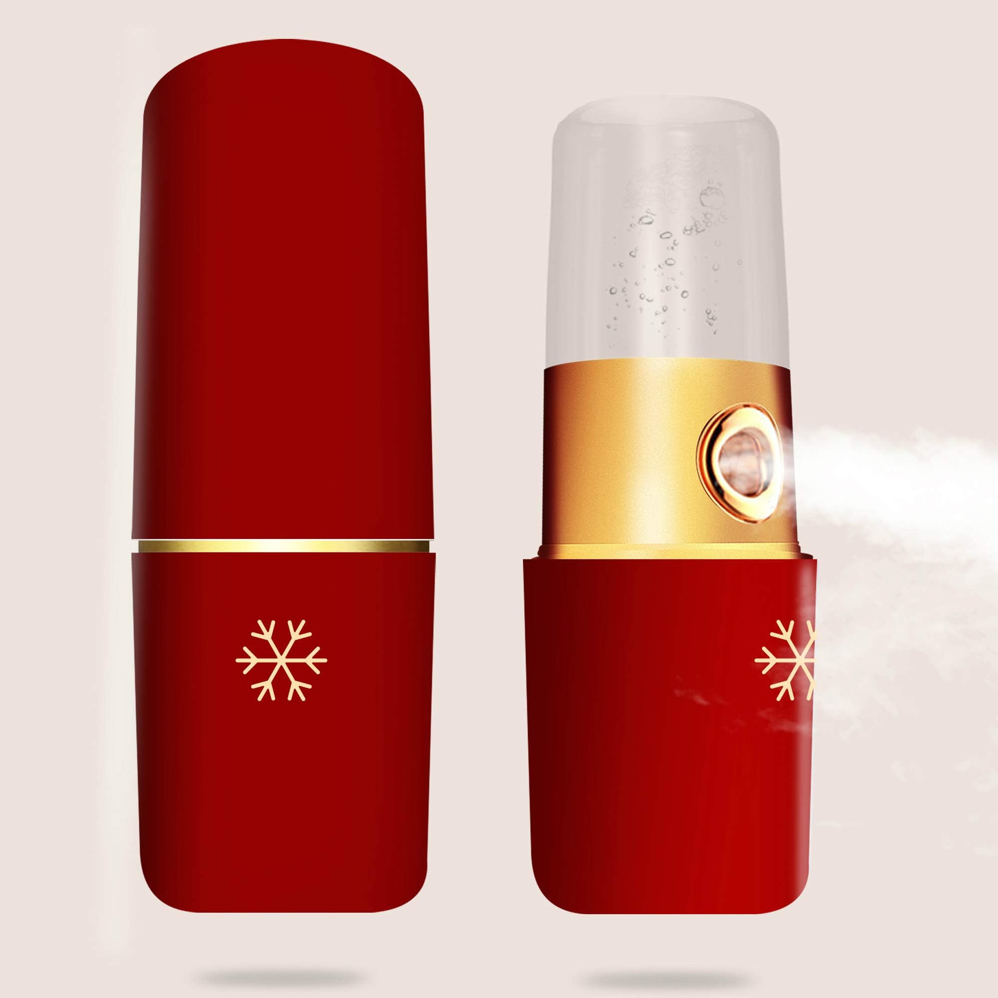 Nano Mister Portable Facial Sprayer Handy Mini Face Mist Atomization Eyelash Extensions Rechargeable Cool Facial Steamer, Soundance Red