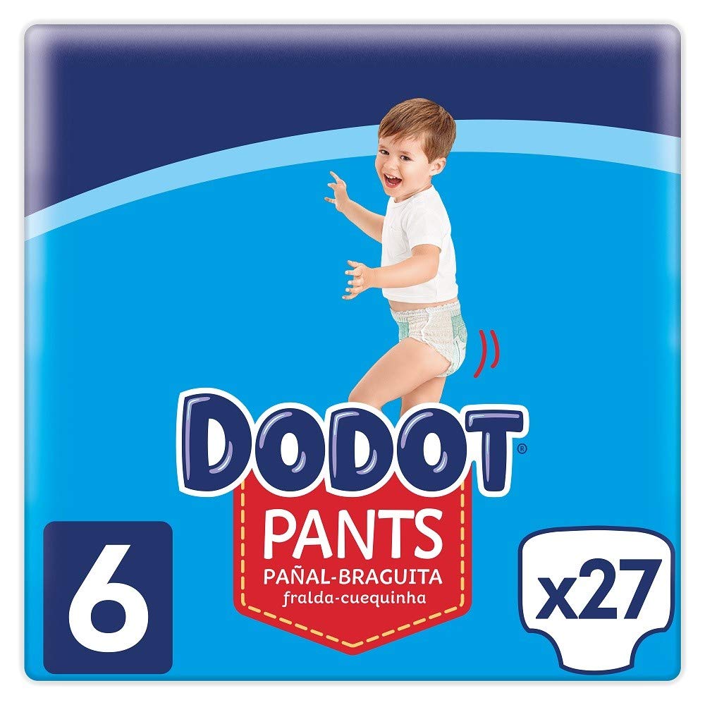 DODOT Pants Diaper-Panty Size 6, 27 Diapers, 15 kg, 360° Anti-Fugas Fit