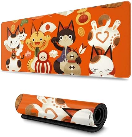 Amazon マウスパッド 大型 招き猫 もふもふ祭り ゲーミング ゲーミングマウスパッド 超大型 防水 滑り止め キーボードパッド かわいい オフィス レーザー 光学式マウス対応 お洒落 雑貨 30x80cm Mjhnois パソコン 周辺機器 通販
