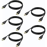 URELEGAN VESA Certified 8K DisplayPort 1.4 Cable 5-Pack | High Speed Display Port DP Cable 6 Feet (8K@60Hz, 4K@144Hz/180Hz/165Hz, 1080P@240Hz) for Gaming Computer Laptop TV Monitor