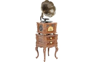 Nostalgic Miniature Turntable Dollhouses Piece Adds Vintage Charm to Any Room Setting Pretend Play Vintage Gramophone