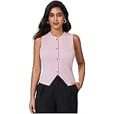 SHENHE Women's Sleeveless Sweater Vest Knit Crew Neck Button Casual Spring Summer Waistcoat Cardigan