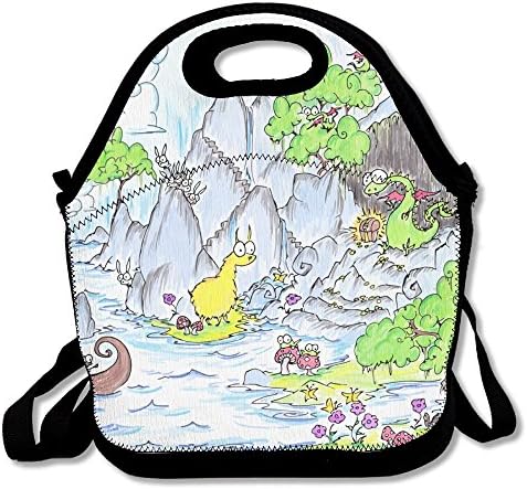 Dragon Cave With Llama Lunch Tote Bag Lunchbox Handbag For Men Women Adult Kids Boys Girls