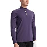 SENBWL Mens Quarter Zip Pullover Lightweight Moisture Wicking Quick Dry Hiking Workout Running Golf Shirts for Men