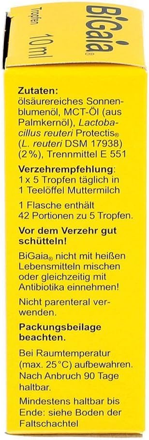 BiGaia Drops 10 ml, with The Natural lactic Acid Bacterium L. reuteri to Support The intestinal Flora, Safe use for Infants from Birth - Image 4