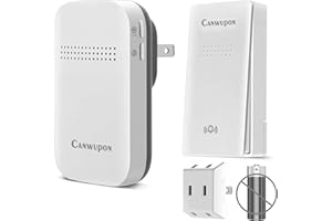 CANWUPON Wireless Doorbell - Self-Powered Door Bells No Battery Required for Home, Push Button Plug-through Waterproof Cordless Door Chime, up to 1300ft Range with 38 Ringtone, 120dB Extra Loud Doorbells