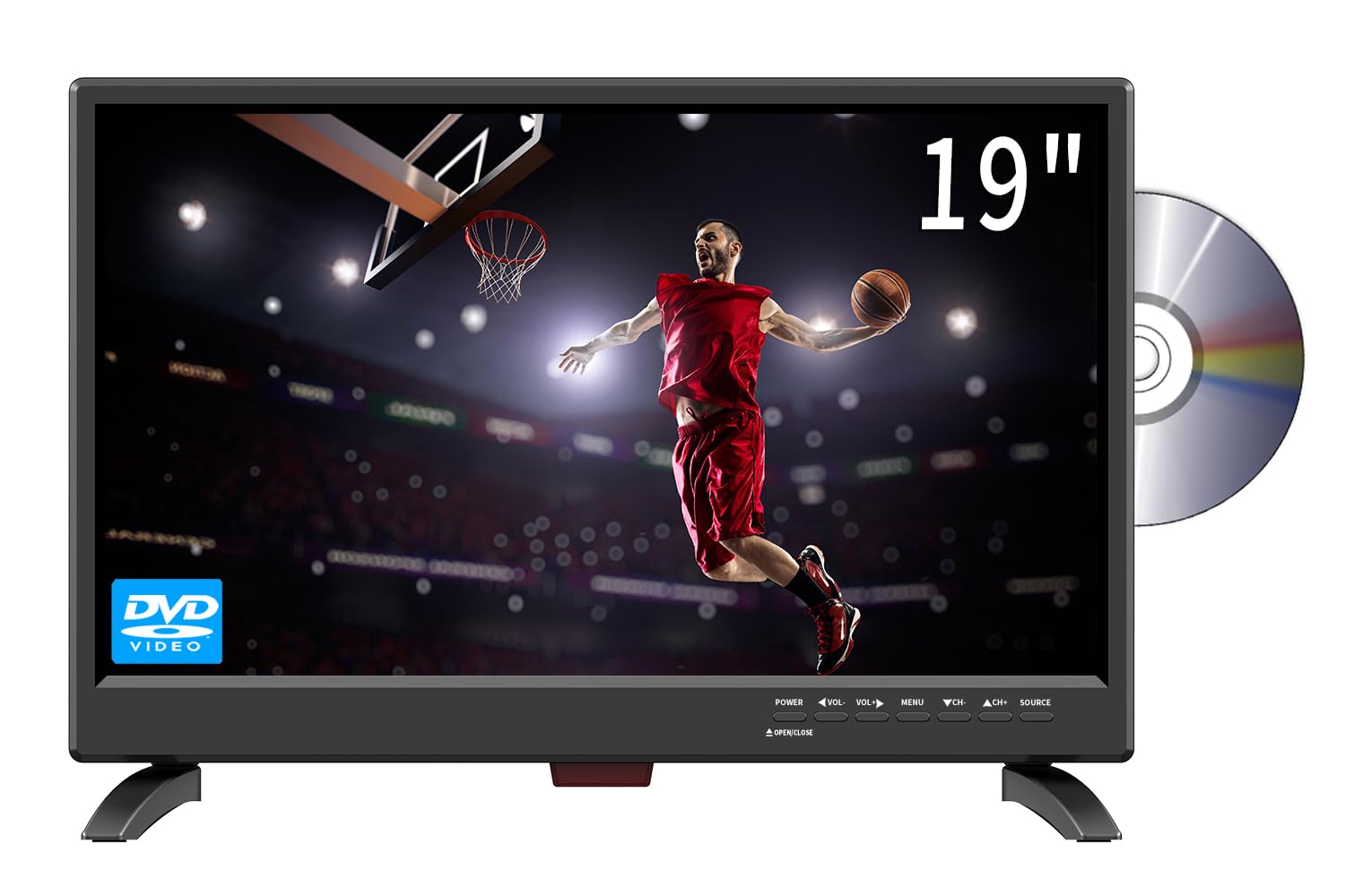 Photo 1 of Feihe 19 Inch TV with DVD Player Built-in, FHD 1080P LED Flat Screen DVD Combo TV w/Digital Tuner/HDMI/USB/AV/VGA Input, Small TV Suitable for Kitchen RV Bedroom Camper Truck Boat