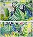 Hookless Shower Curtains by Goodbath, Banana Leaves Floral Fabric Waterproof and Mildew Resistant Bathroom Curtain Set with Hooks, Green White