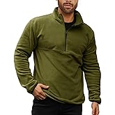 Runcati Mens Fuzzy Fleece Sweatshirt Quarter Zip Pullover Long Sleeve Winter Fall Outdoor Warm Outerwear