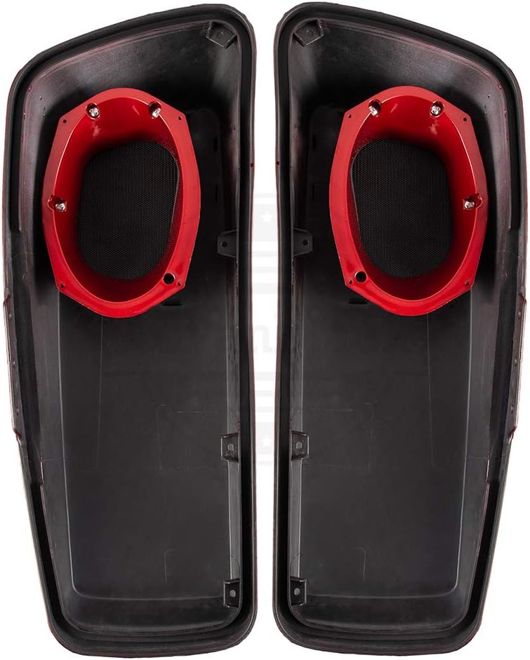 6 x 9 inch Vivid//Glossy Black Saddlebag Speaker Lids Audio Cover Fit