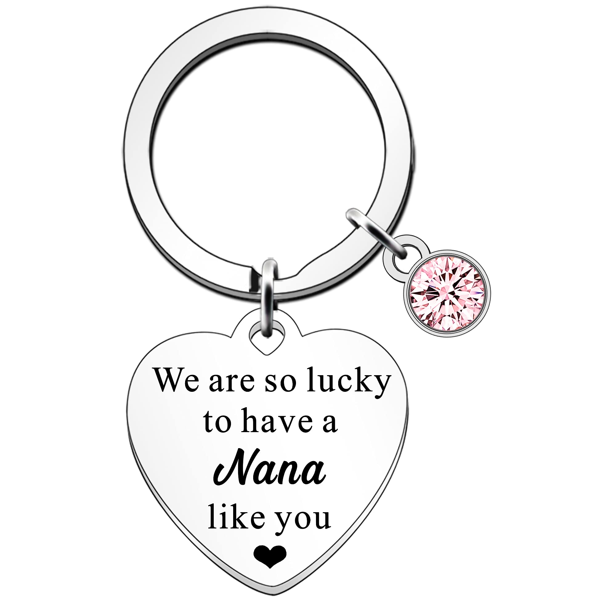 SDOFY Nana Gifts from Granddaughter Grandson Nana Birthday Gifts We are So Lucky to Have a Nana Like You Keychain