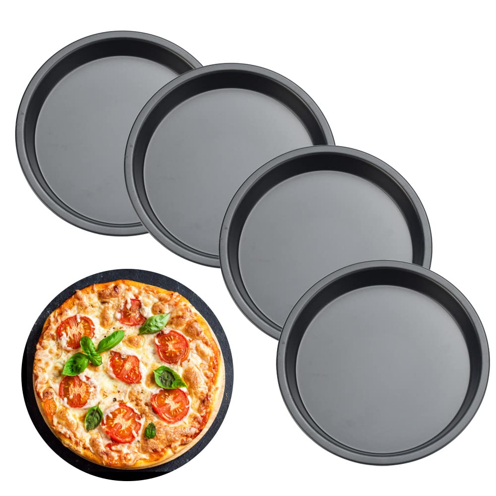 ANTHYTA 4 Pcs 6 Inch Non-Stick Mini Pie Dishes, Round Quiche Pans for Cheesecakes, Pies, Tarts