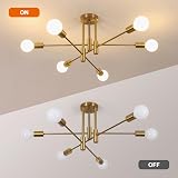 Comely Sputnik Chandelier 6-Light E27 Gold Modern Semi-Flush Mount view 6