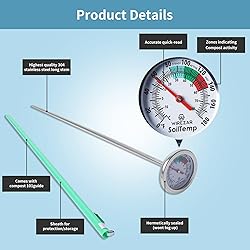 Compost Soil Thermometer Waterproof Soil