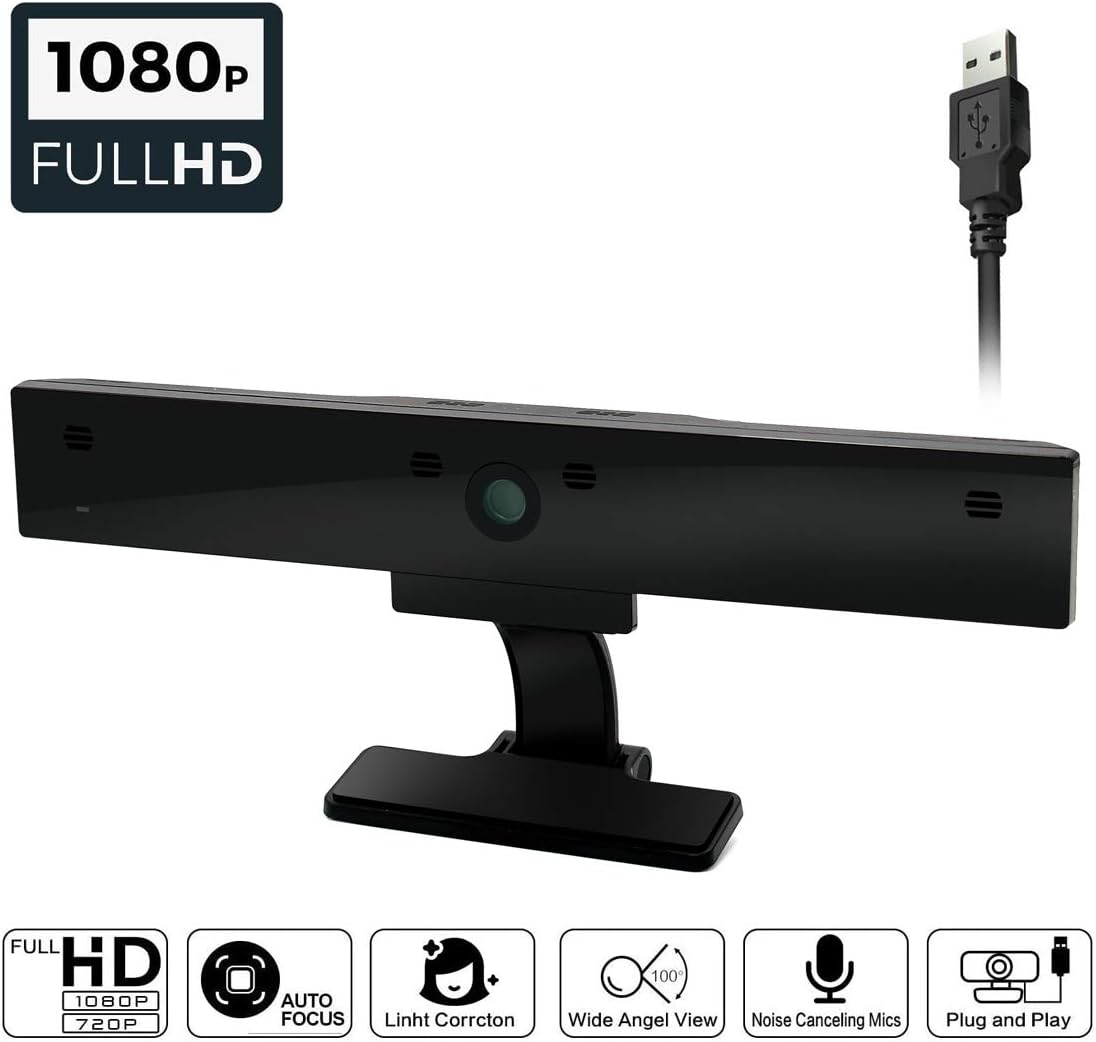 Webcam with Microphone and Privacy Cover, AutoFocus 1080P Webcam Desktop or Laptop HD Camera for Video Calling, Video Meeting, Streaming Camera, Online Class, Etc