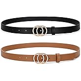 Skinny Black Belts for Women Fashion Ladies Thin Leather Dresses Belt for Jeans Pants