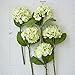 Butterfly Craze Green Artificial Hydrangeas - Faux Silk Flowers for Wedding Bouquets, Fake Flower Arrangements, Home and Office Decorations - 3 Stems per Bundle