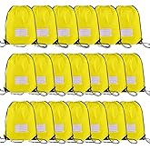 20 Pcs Drawstring Bags,Bulk Draw String Backpack, DIY Gym Sports Cinch Bag Sackpack for Women Men, Yellow