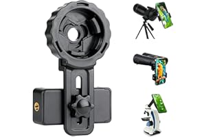 Jreiiolk Universal Binocular Phone Adapter - 360° Rotation with Clip Lock System for Telescope, Spotting Scope & Bird Watchin