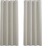 PONY DANCE Thermal Insulated Eyelet Curtains 2 Panels 46 x 54 in Natural