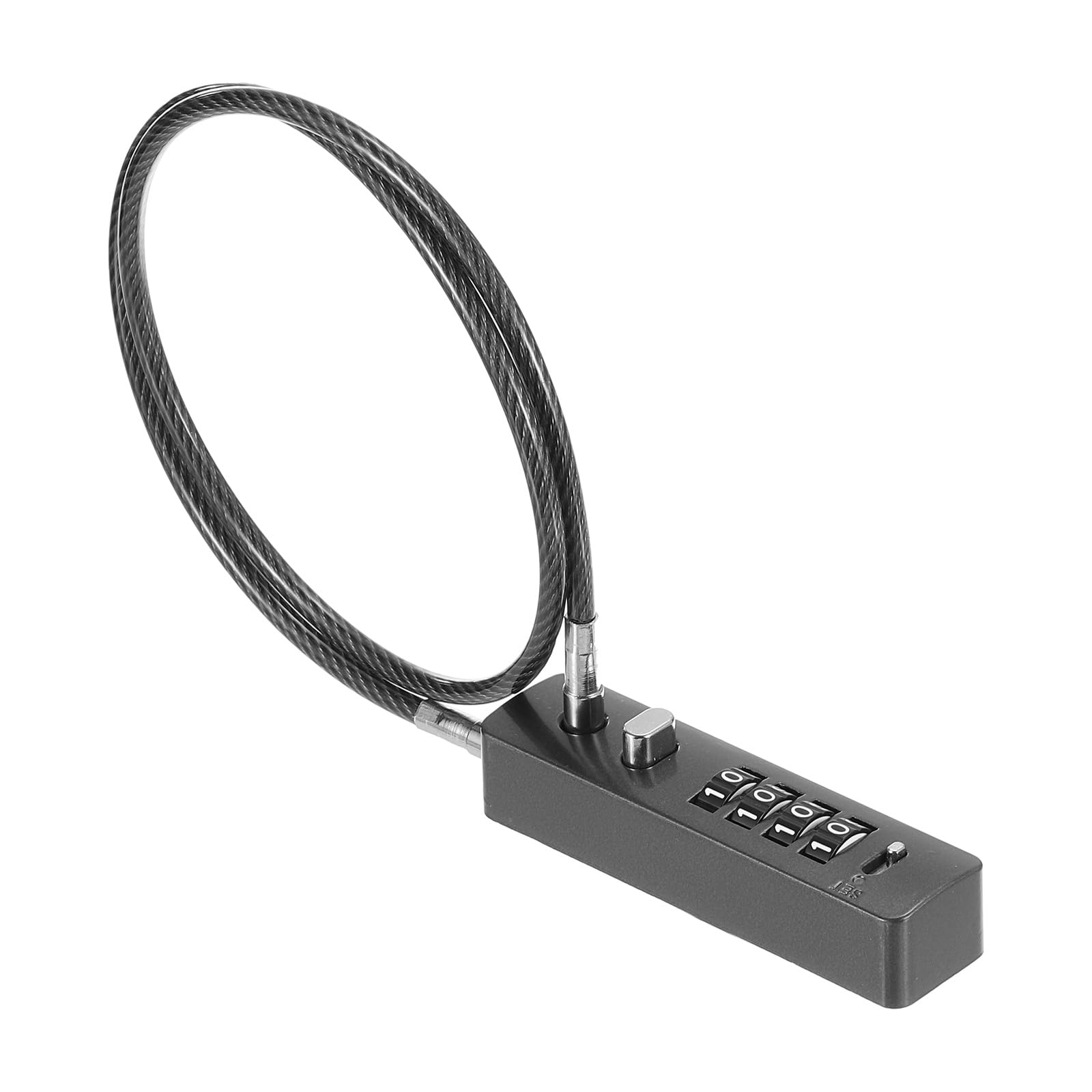 PATIKIL Cable Lock with Combination, 4-Digit Combination Lock 24.8" Steel Rope for Bikes Cabinets Wardrobes Small Fences, Grey