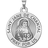 PicturesOnGold.com Saint Jane De Chantal Religious Medal - - 3/4 Inch Size of a Nickel -Sterling Silver