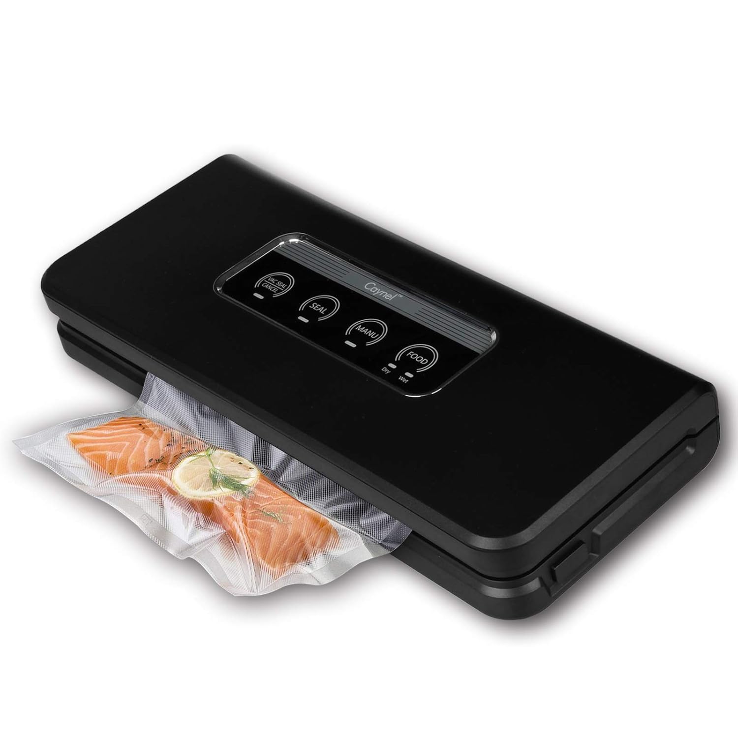 Caynel Automatic PRO Vacuum Sealer Machine. Moist & Manual Modes Selectable, Starter Kit Included. Food Preservation Saver, Sous Vide. (Black)