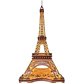 Rowood Eiffel Tower,3D Puzzle Model Kits for Adults,DIY 3D Wooden Puzzles for Adults,Builing Set with LED,Home Decoration Festival Gift Idea