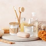 Hwtcjx 2 Pcs Cotton Pad Holder PS Material with Wooden Cover Storage Box view 7