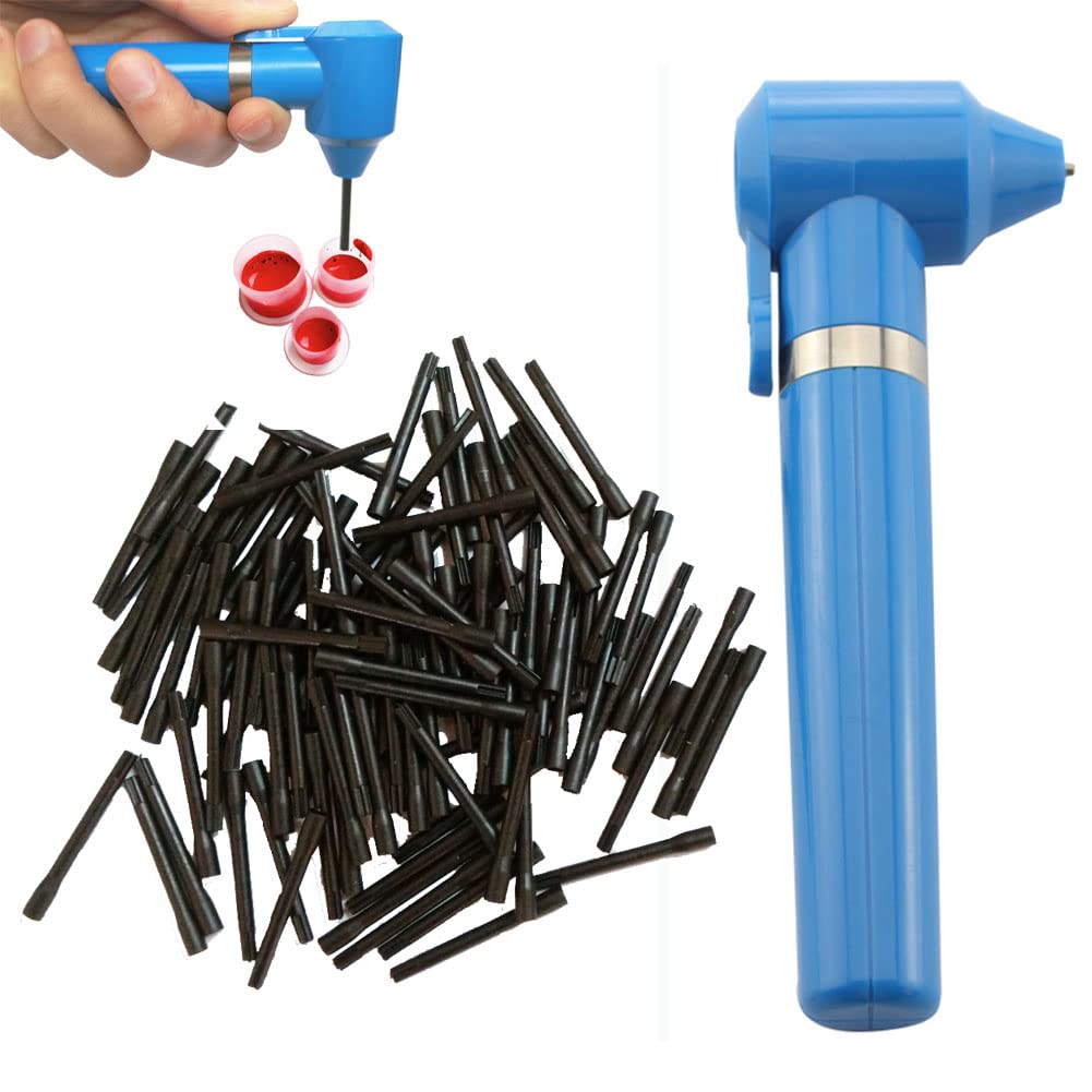 MTSM Tattoo Ink Mixer Electric Pigment Makeup Eyebrow Color Nail Polish Mixer Machine Supply Tool Watercolor Ink Painting Agitator Blender with 100PCS Mixing Sticks Set (blue)