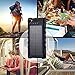 FKANT Waterproof Solar Charger | Portable 16000mAh Dual USB Power Bank | IPX7 Waterproof External Battery Pack with 4LED Flashlight | For iPhone 8 iPad Samsung S8 Note8 Android Phones