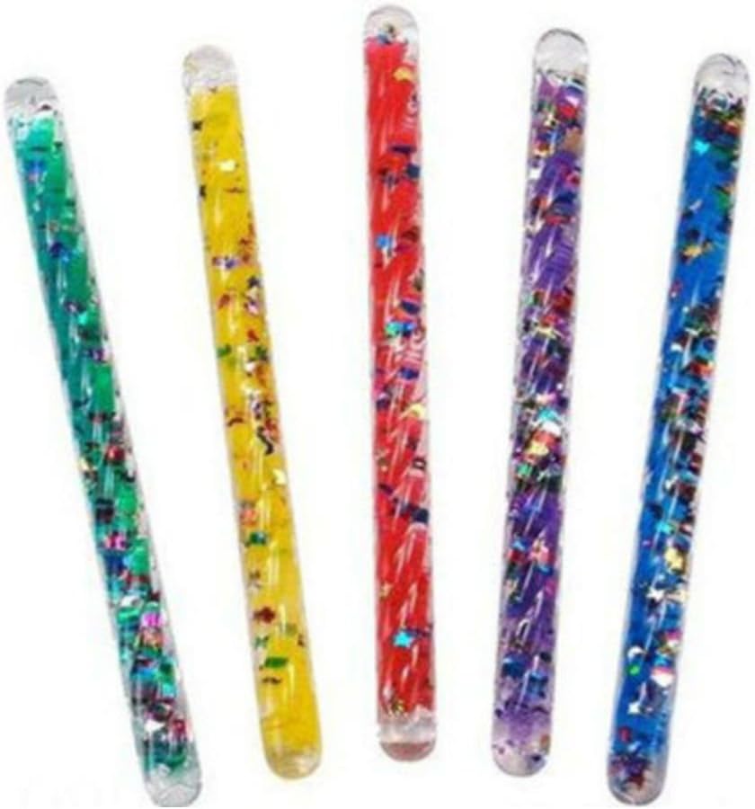 (1) 6.25" Glitter Wand Sensory Fidget Toy Autism ADHD