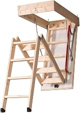 DJM Direct Timber Deluxe 3-Section Loft Ladder 1150x575mm Insulated Hatch FSC view 6