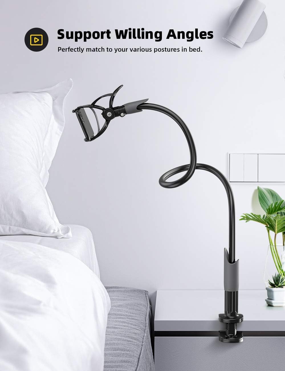Gooseneck Phone Holder, Lamicall Flexible Holder for Bed - Image 5